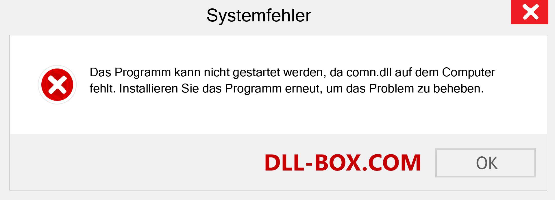 comn.dll-Datei fehlt?. Download für Windows 7, 8, 10 - Fix comn dll Missing Error unter Windows, Fotos, Bildern